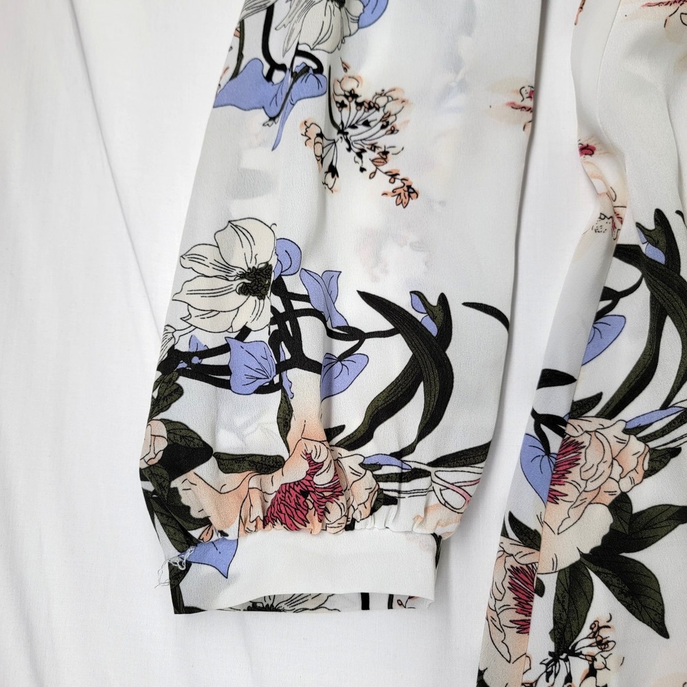 Shein Dress Womens Large White Floral Long Sleeve Maxi Flowy Boho Spring Elegant - Picture 8 of 13